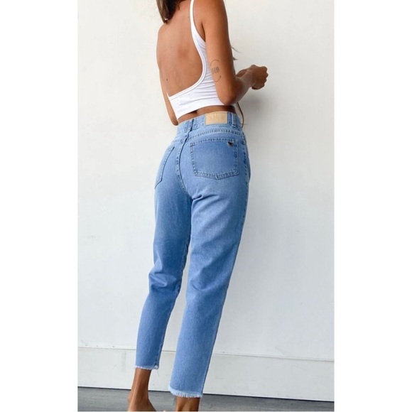 CHIPRE High-Waisted Cropped Denim Jeans - Vintage Style - Approx. Size 8-10 - Picture 3 of 16